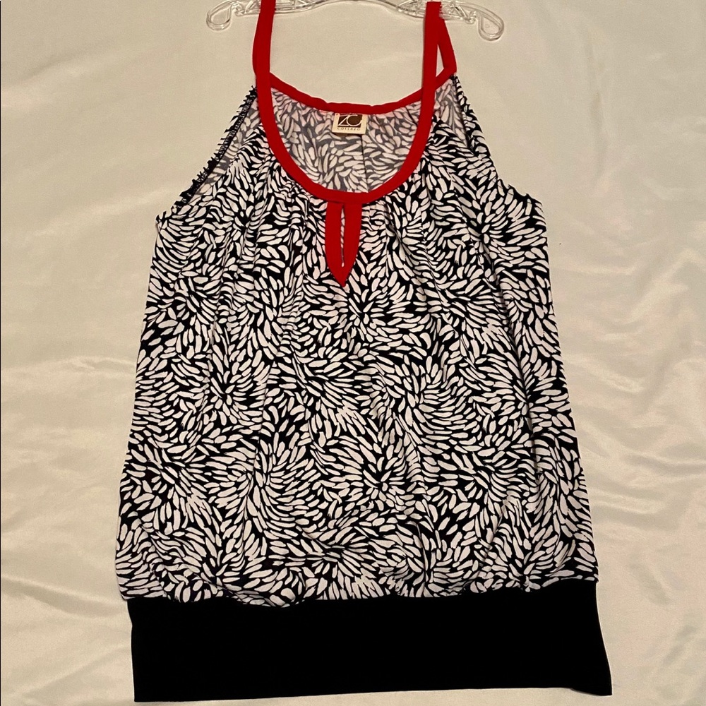 Patterned tank-top blouse